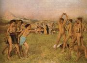 Edgar Degas Young Spartans Exercising oil painting artist